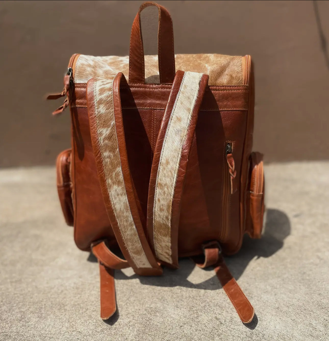 cactus leather backpack Tan Stone Cowhide Backpack/Diaper Bag – Cactus Stitch & Co
