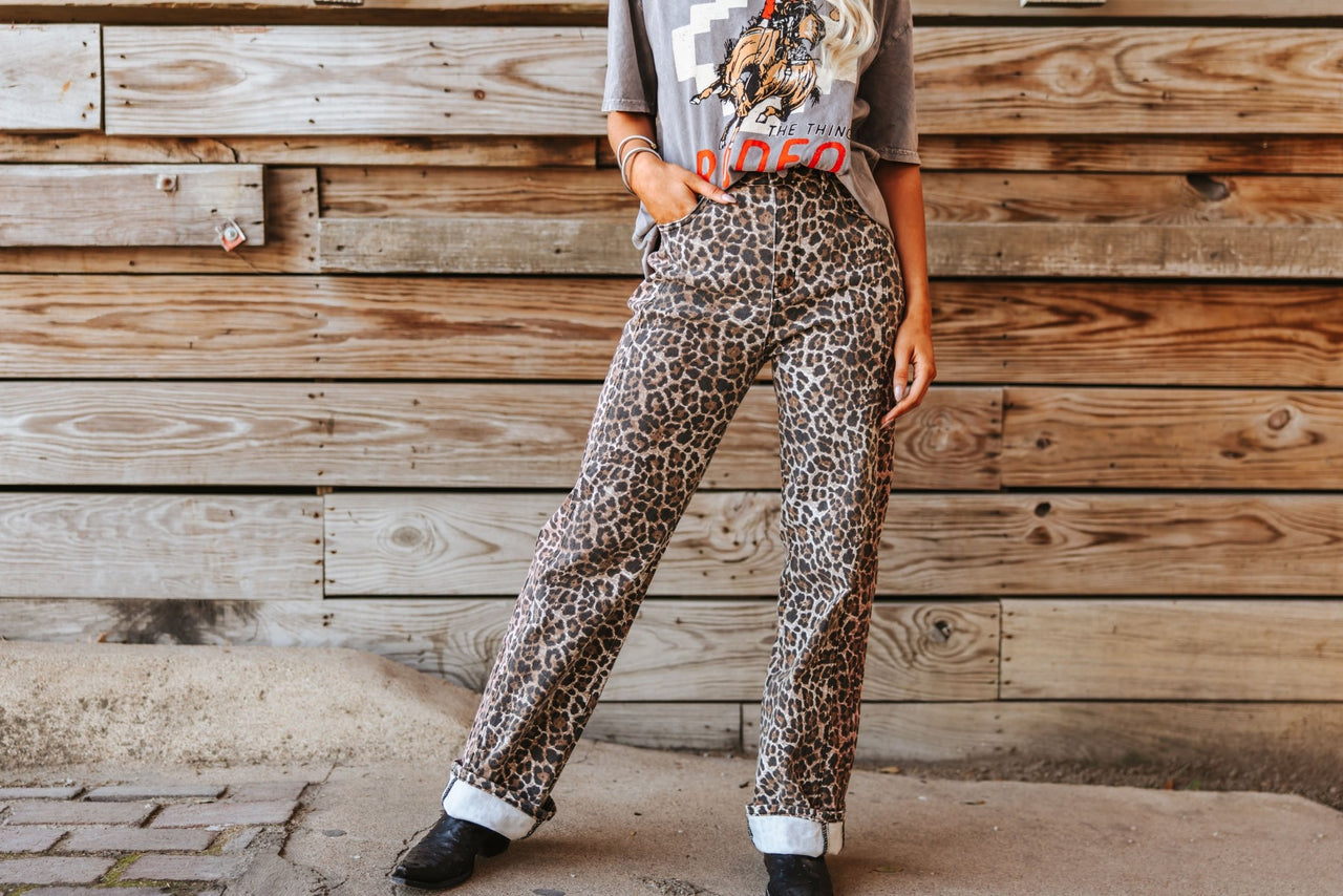 Leopard Wide Leg Jeans – Cactus Stitch & Co