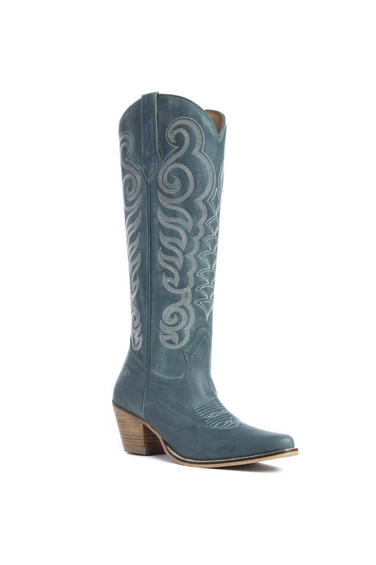 Blakely Cowgirl Boots in Deep Turquoise