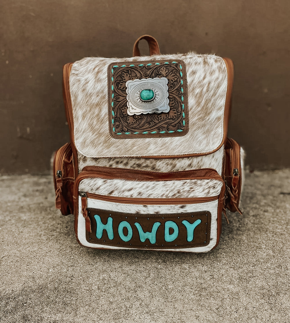 Howdy Cowhide Tan Backpack