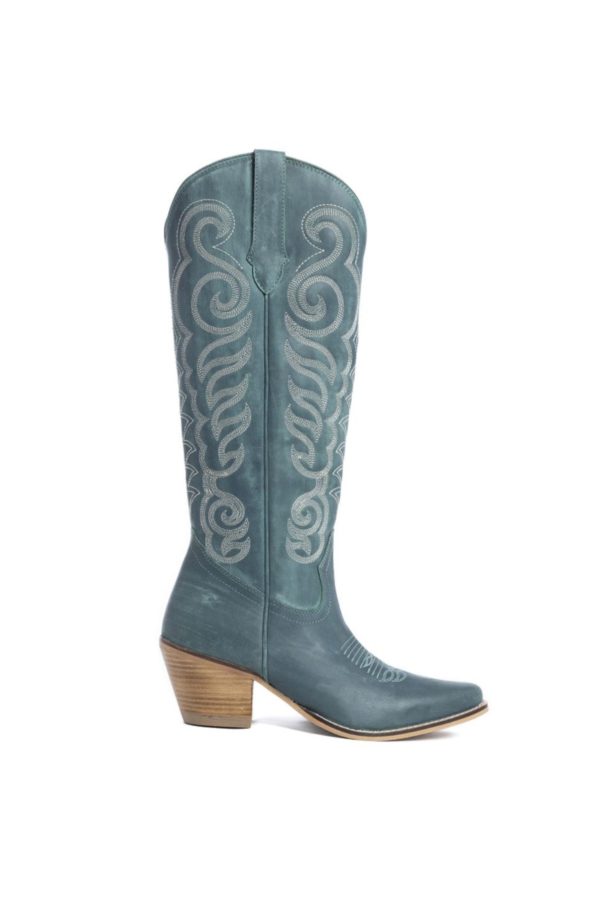 Blakely Cowgirl Boots in Deep Turquoise