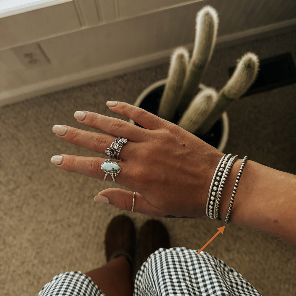 3mm Sterling Silver Navajo Pearls Bracelet