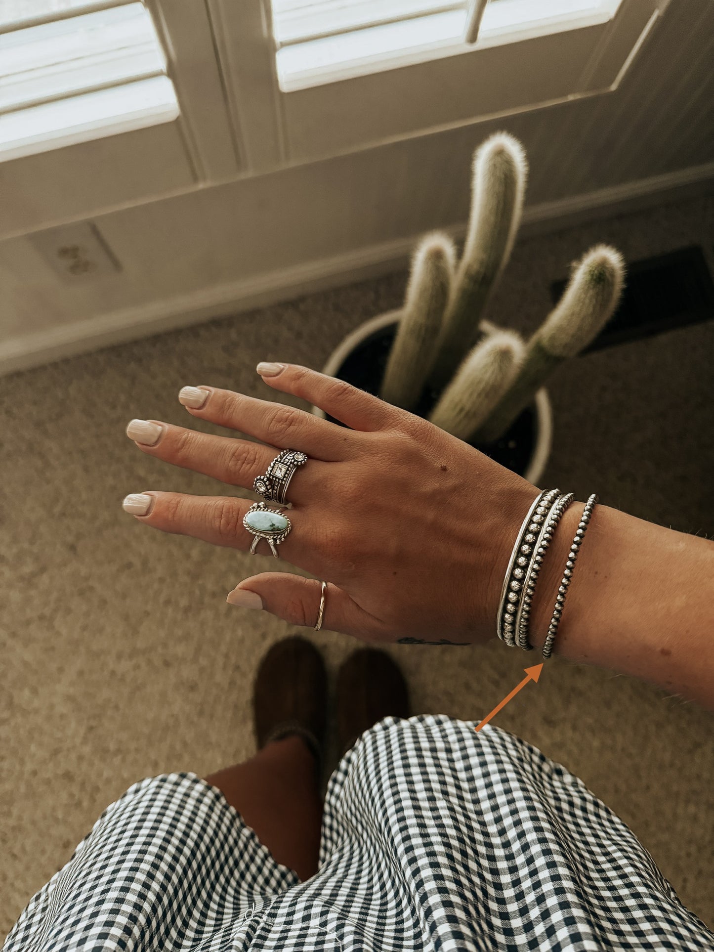 3mm Sterling Silver Navajo Pearls Bracelet