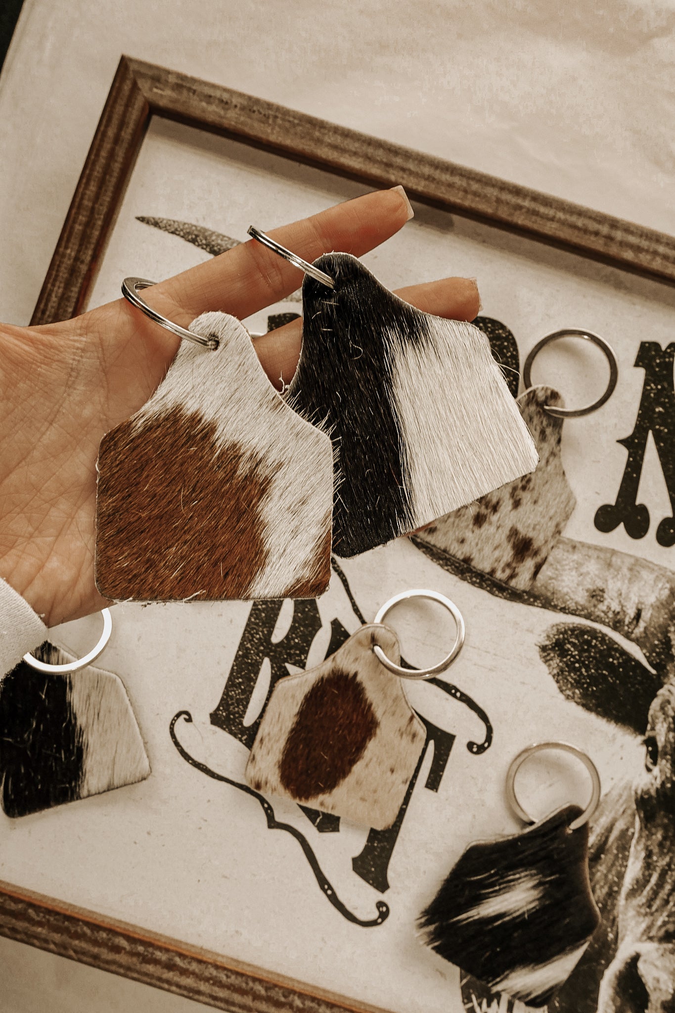 Cowtag Cowhide Keychain