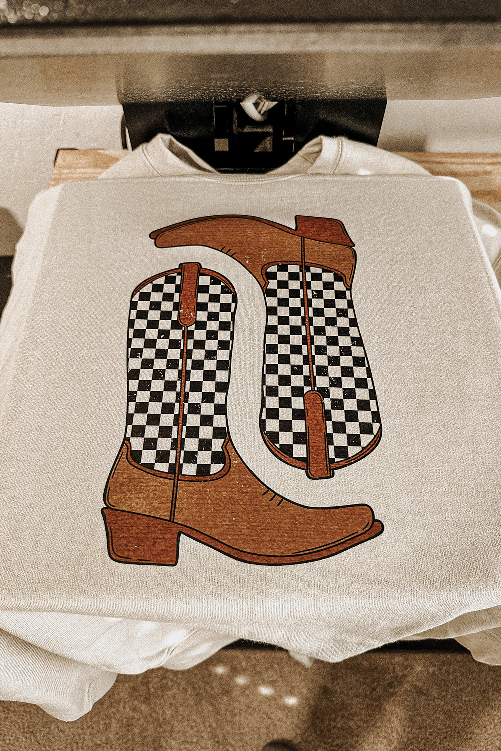 Western Boots Crewneck