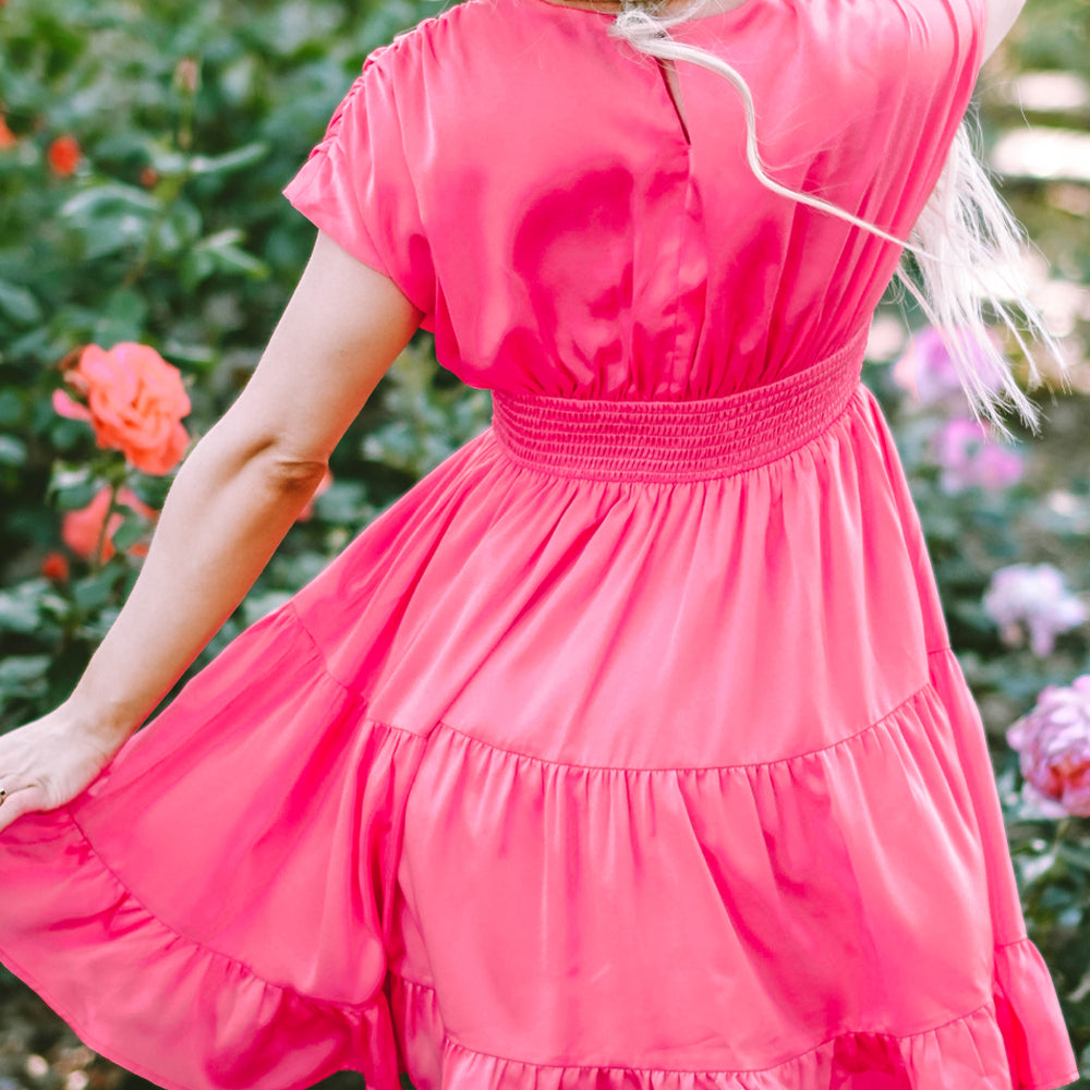 
                      
                        Pink V-Neck Dress
                      
                    